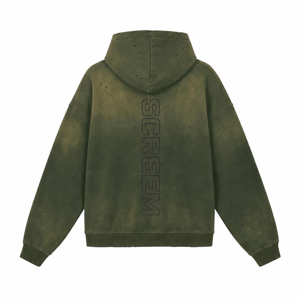 SCREEM Full-Zip Hoodie, green, back view