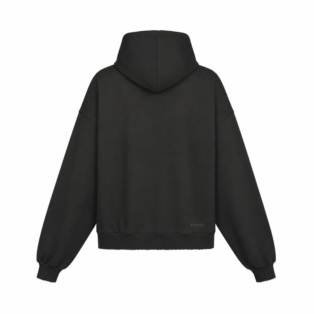 SCREEM Basic Hoodie, black, back view